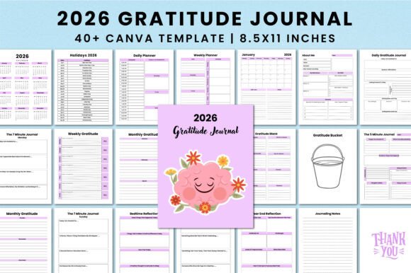 2026 Canva Gratitude Journal Template
