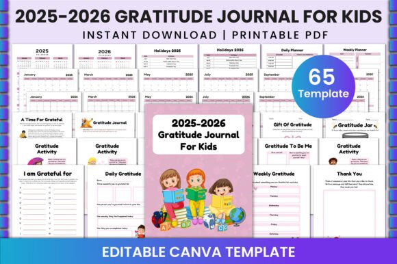 Customizable Gratitude Journal for Kids