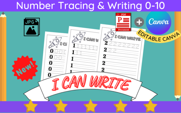 Editable Number Tracing Template
