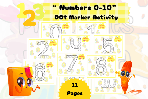 Colorful Dot Marker Numbers 0 to 10 Activity Sheets