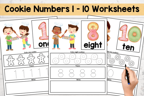 Baking-Themed Math and Tracing Workbook