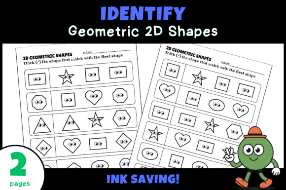 Googly Eyes 2D Shape Recognition Worksheet