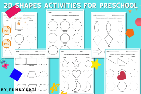 Geometric Shape Tracing and Coloring Activity