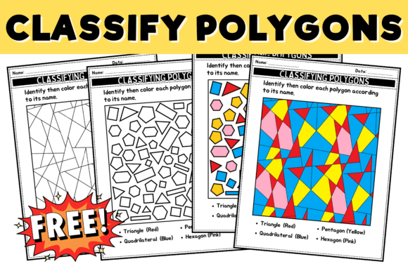 Polygon Shapes Coloring Activity