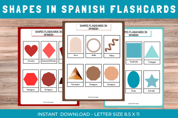 Spanish Shapes Learning Flashcards