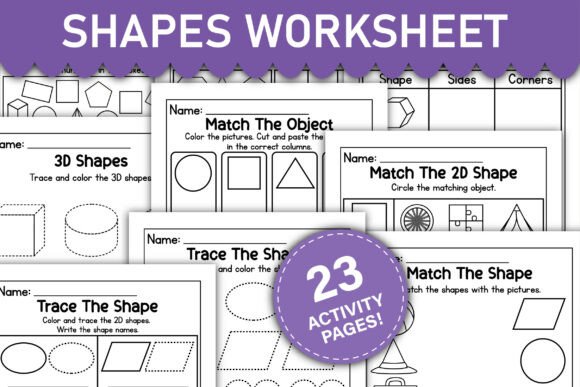 Engaging 2D and 3D Shapes Worksheet