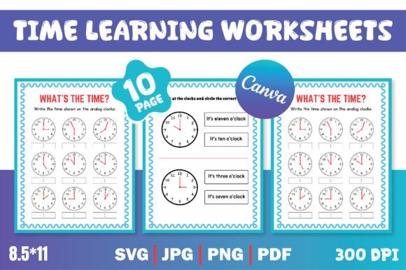 Editable Time Learning Worksheets