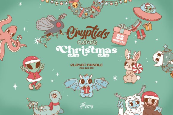 Festive Cryptid Clipart Collection