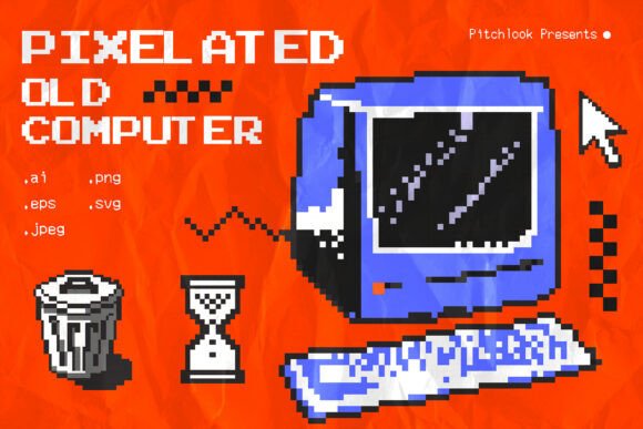 Retro Pixel Art Computer Icons Collection