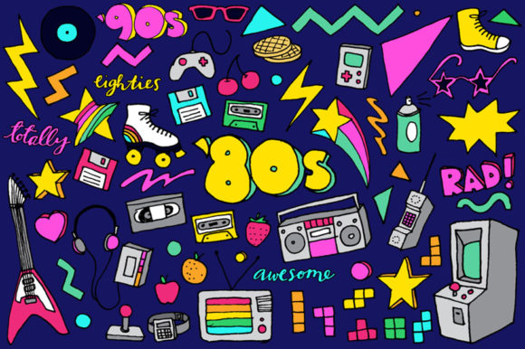 Retro '80s & '90s Clipart Collection