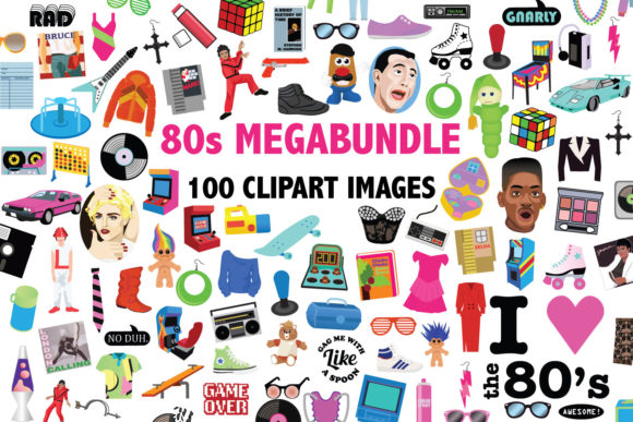 80s Retro Clipart Collection