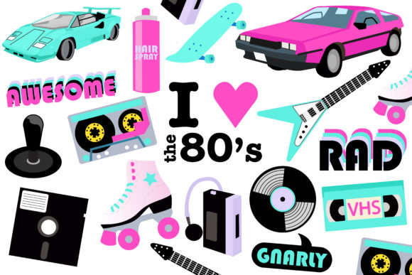 Retro 80s Clipart Collection