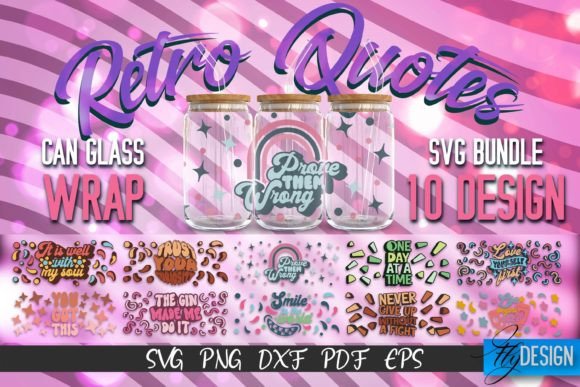 Retro Glass Can Wrap SVG Bundle