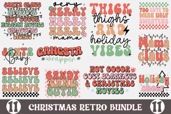 Digital Retro Holiday Cut Files Collection