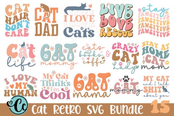 Retro Cat Design SVG Bundle
