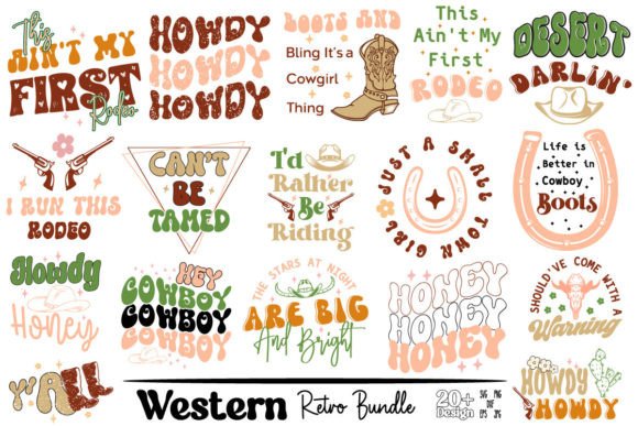 Stylish Western Retro Design Pack