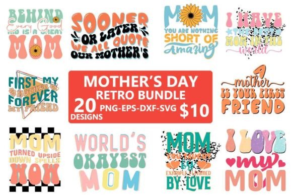 Retro Design Digital File Bundle