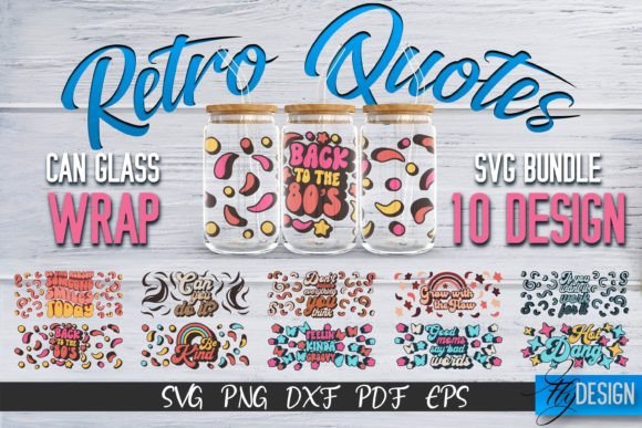 Retro Glass Can Wrap SVG Set
