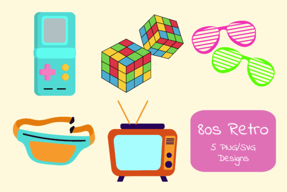 Vibrant 80s Clipart Collection