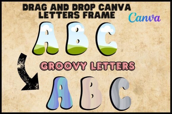 Customizable Groovy Retro Alphabet Template