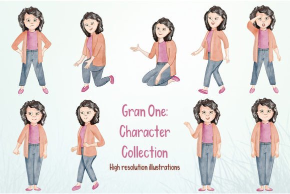 Hip Grandma Character Design Pack