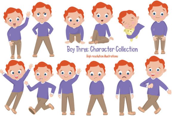 Boy Character Bundle with Expressions