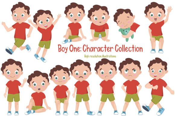 Vector Design Bundle: Boy Character Expressions
