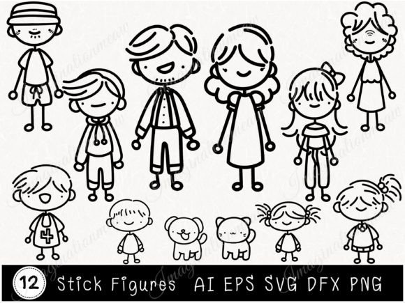 Creative Stick Figures SVG Collection