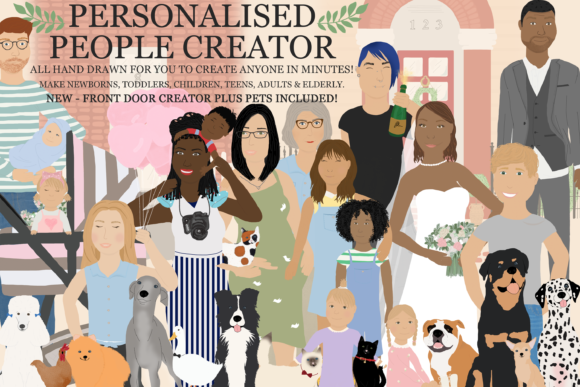 Hand-Drawn Family and People Creator Clipart Bundle