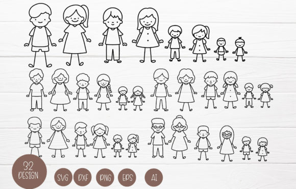 Hand-Drawn Family SVG Bundle for Cutting