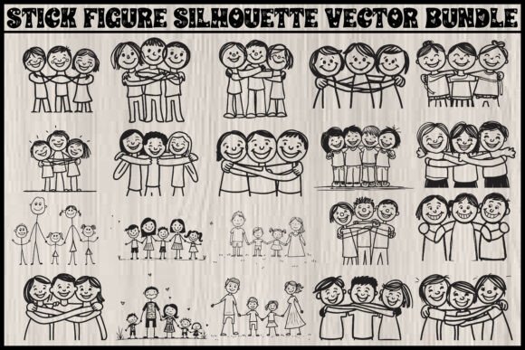 Heartwarming Stick Figure Illustrations Bundle