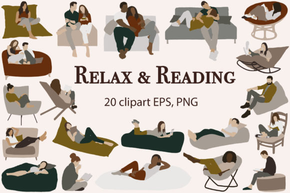 Relaxing People Clip Art Collection