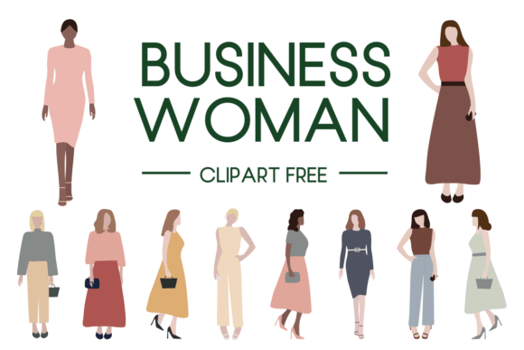 Smart-Casual Business Woman Clipart Collection