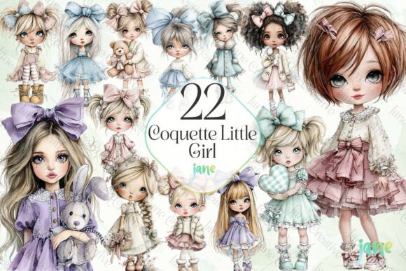 Coquette Little Girl Clipart Collection