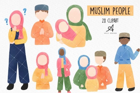 Muslim People Clipart Collection