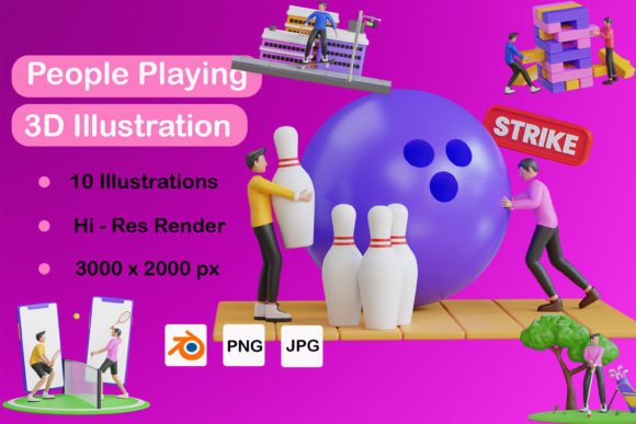 Dynamic 3D People Illustration Pack