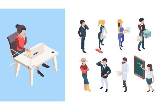 3D Isometric Professional Characters