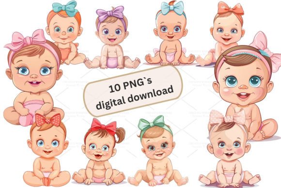 Charming Baby Girl Clipart Bundle