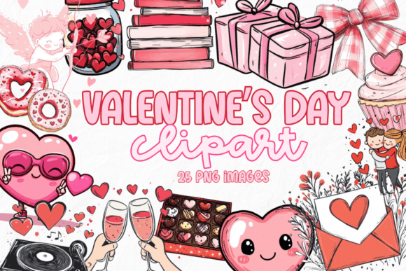 Retro Valentine's Clipart Bundle