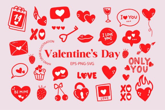 Romantic Valentine's Day Design Elements