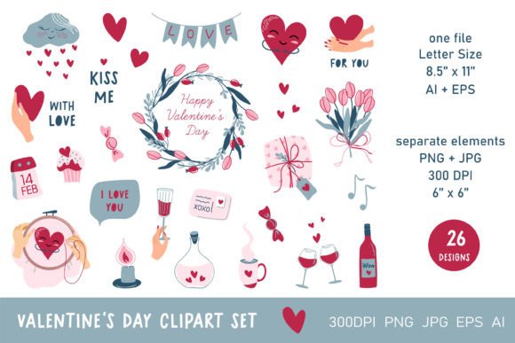 Romantic Clipart for Valentine's Day