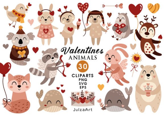 Valentine Animal Clipart Collection