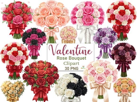 Valentine Rose Clipart Collection
