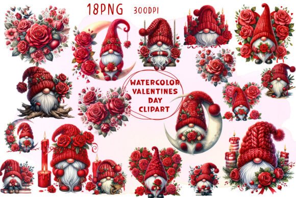 Valentine's Day Gnome Clipart Bundle