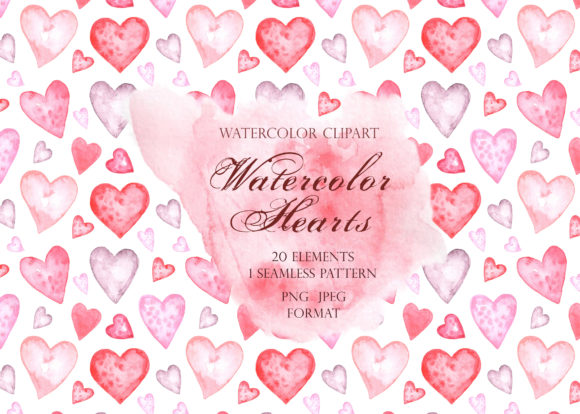 Valentine Watercolor Heart Collection
