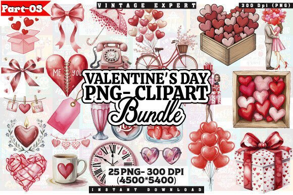Valentine Clipart PNG Bundle