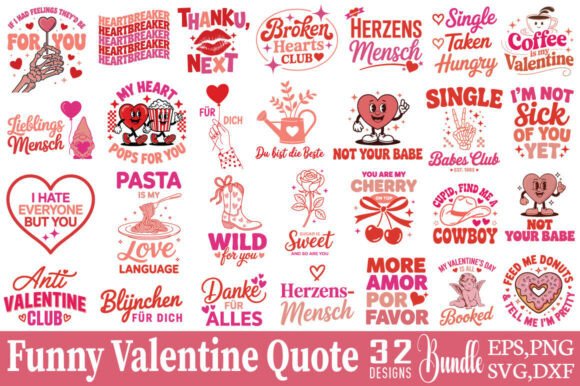 Valentine's Day Quote Design Bundle