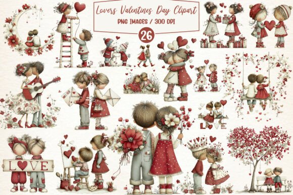 Valentines Day Lovers Clipart Collection