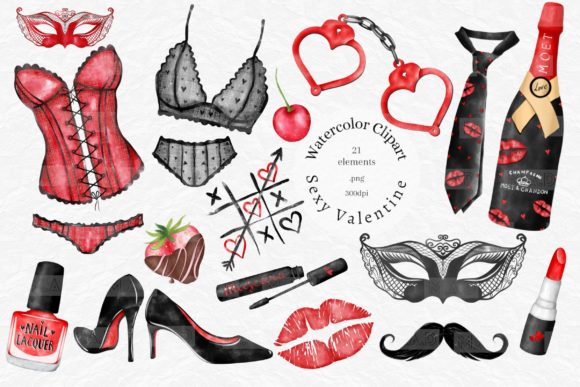 Valentine's Day Watercolor Clipart Collection