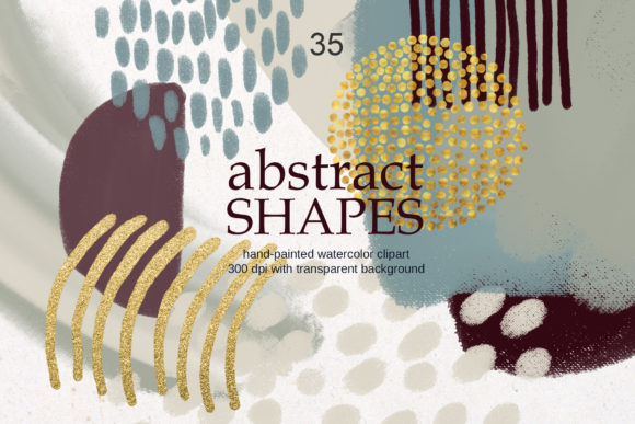 Boho Modern Abstract PNG Clipart Set
